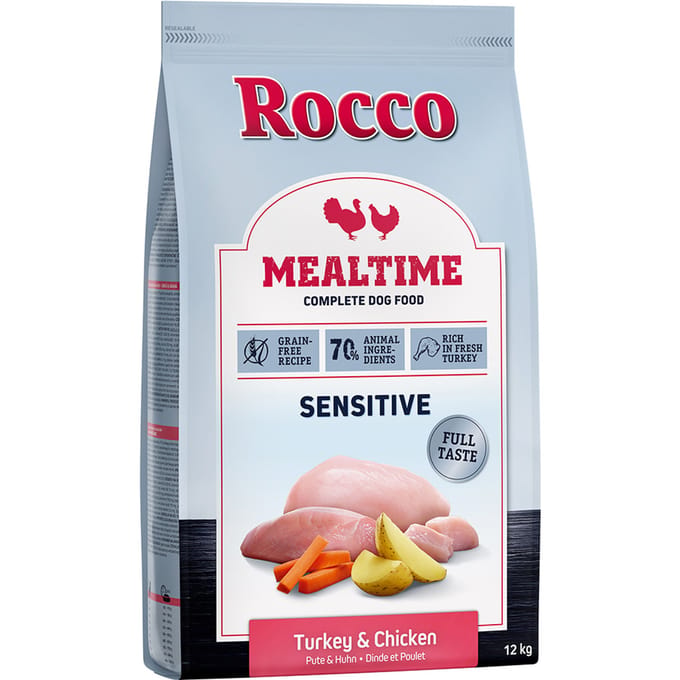 2x12kg Sensitive Kalkoen & Kip Rocco Mealtime Hondenvoer