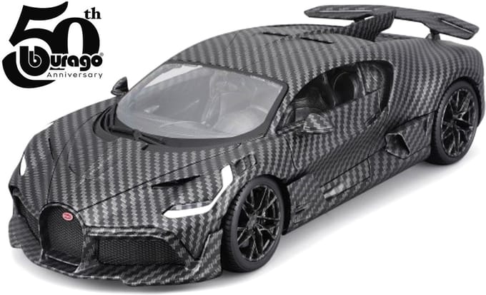 Bburago Bugatti Divo - Modelauto - Schaal 1:18 - Carbon/Blauw