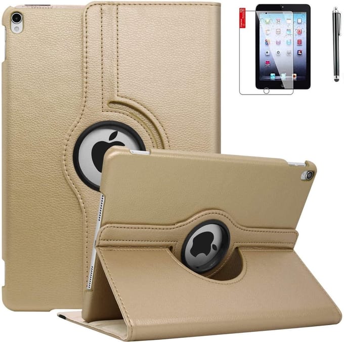 Geschikt voor iPad Mini 1 2 3 Case hoes met Screen Protector en Stylus - goud