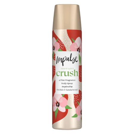 Impulse Body Spray Deodorant Instant Crush met Mix van Natuurlijke Geuren 75ml, 6pk