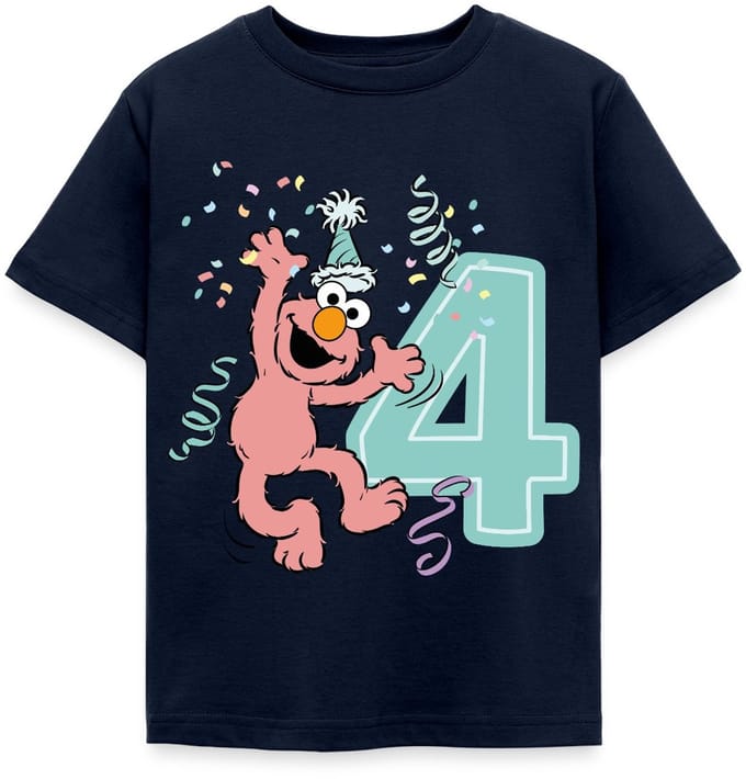 Sesamstraat Elmo Verjaardag 4 Jaar Cadeau T-Shirt Kinderen