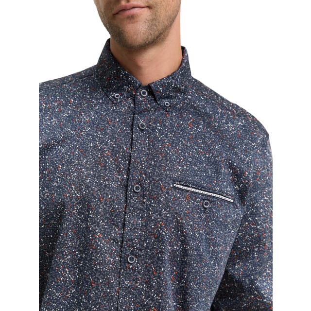 Tom Tailor - Lange mouw overhemd - Mannen - M - Blauw - Katoen - 1047340