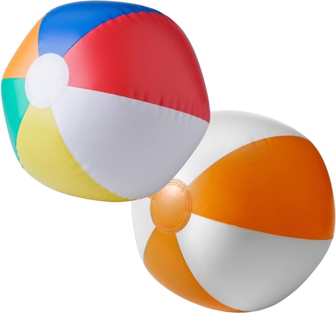 Impression Strandbal - opblaasbaar - zwembad speelgoed - multi / oranje set - D26 cm