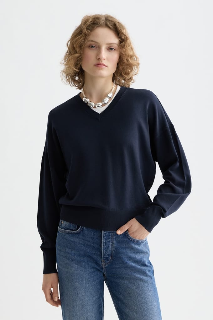 Scotch & Soda V-neck Relaxed Pullover Night Taglia: M | Maglie a manica lunga Outlet | Donna | Nero