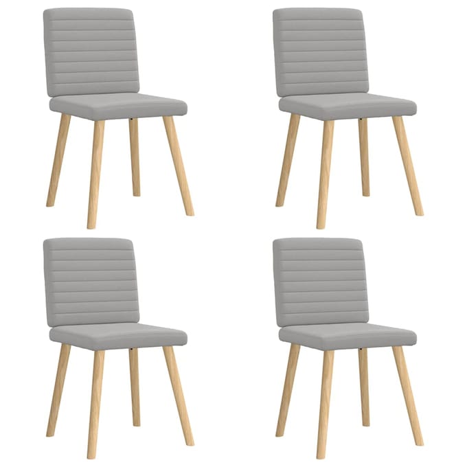 vidaXL Eetkamerstoelen 4 st stof wolk grijs