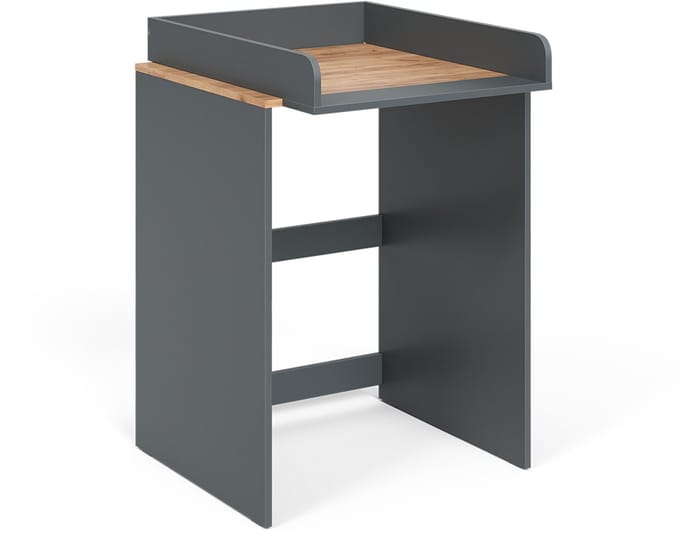 Vicco Viktor Wasmachinekast – 68 x 88.2 cm 2 delen met aankleedkussen Antraciet/gouden eik