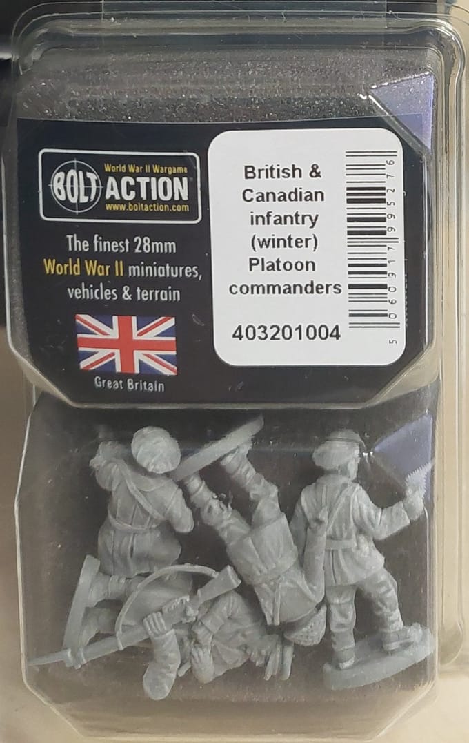 British and Canadian infantry (winter) platoon commanders (Bolt action nieuw)