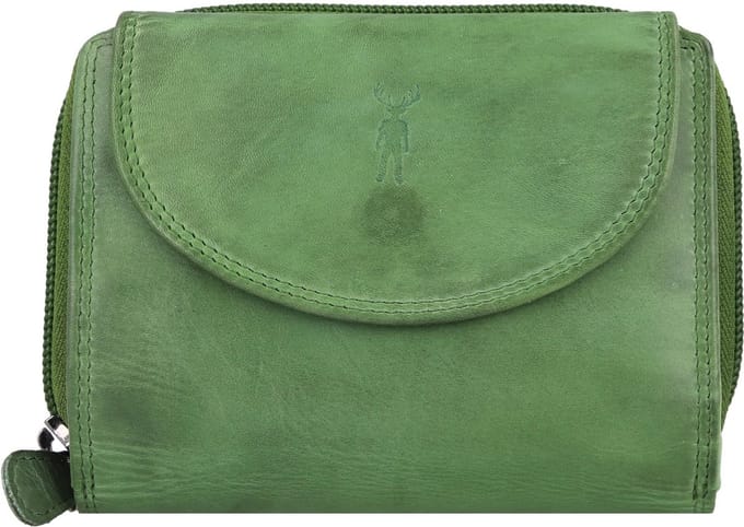 Jack Kinsky Nelson Portemonnee RFID Leer 12,5 cm - Jongens - Horizontaal - grün