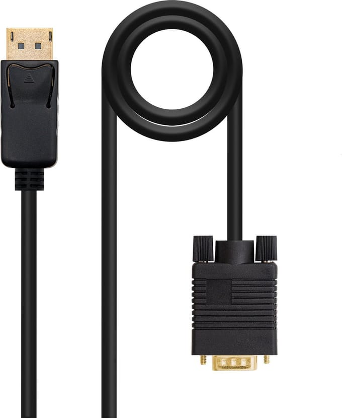 NANOCABLE 10.15.4402 - DisplayPort naar VGA-adapterkabel - 2 meter - 1920 x 1200 - Zwart