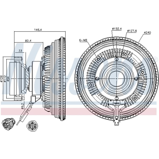 Koppeling, radiatorventilator NISSENS 86150