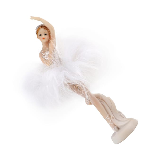 Statue de danseuse de ballet exquise, modèle de statue, ornements, artisanat, cadeau, décoration de la maison (037) white