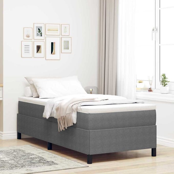 vidaXL - Boxspring - bed - Lichtgrijs - 90 - x - 200 - cm - Corduroy - stof