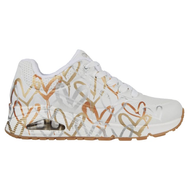 Skechers Uno-Metallic Love - Dames Sneakers - Wit