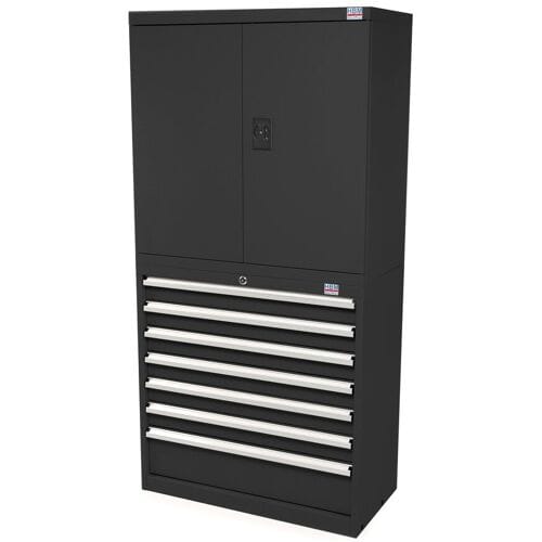 Profi Combinatiekast 2 Deuren 6 Laden ZWART