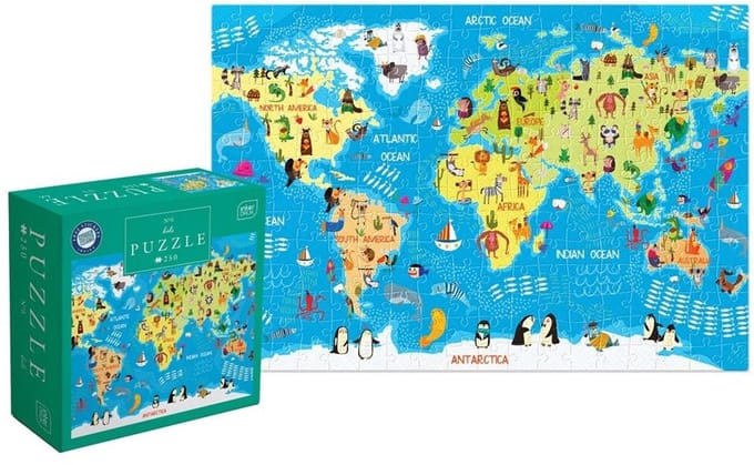 Puzzle 250 Kids 5 World Map - Puzzel 250 Kids 5 Wereldkaart