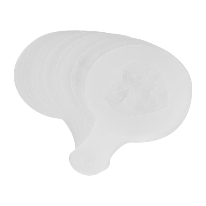 16 stuks Plastic Koffiesjablonen Sjablonen Mallen Latte Cappuccino Decoratie Tool white