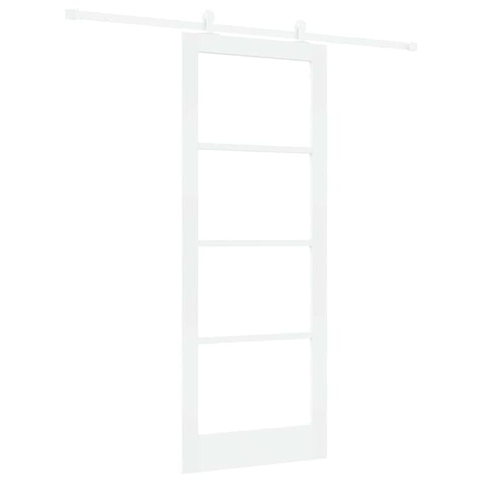 vidaXL - Schuifdeur - ORKDAL - 83 - x - 211 - cm - Massief - grenenhout - en - glas - Wit