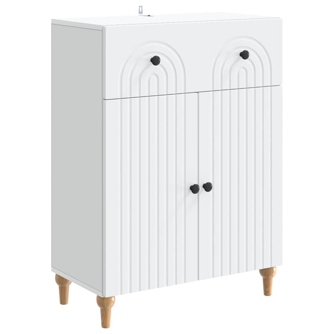 vidaXL - Dressoir - Wit - 66 - x - 34,5 - x - 90 - cm - Bewerkt - hout