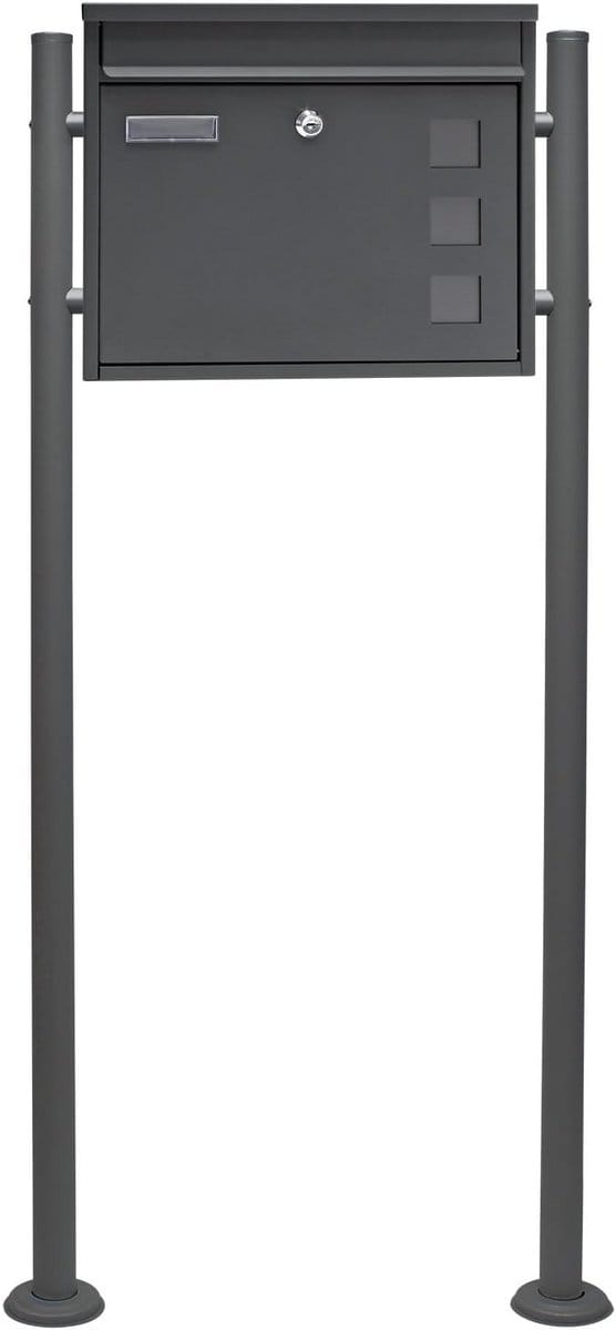 Brievenbus Set - Postbak - Post Ontvangen - Poedercoating - 120 cm Hoog - Antraciet