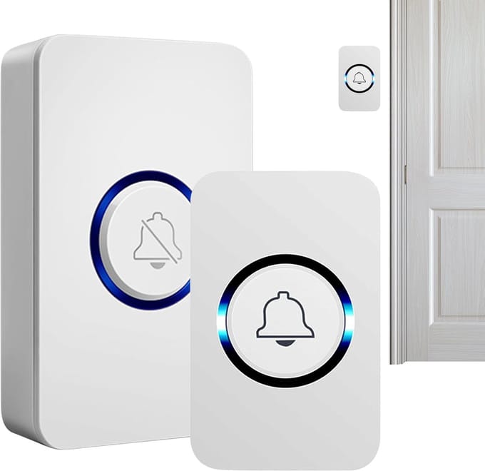 Intelligente Deurbel - Draadloze Bel - Huisbeveiliging - Instelbaar Volume - 150m Bereik - Wit