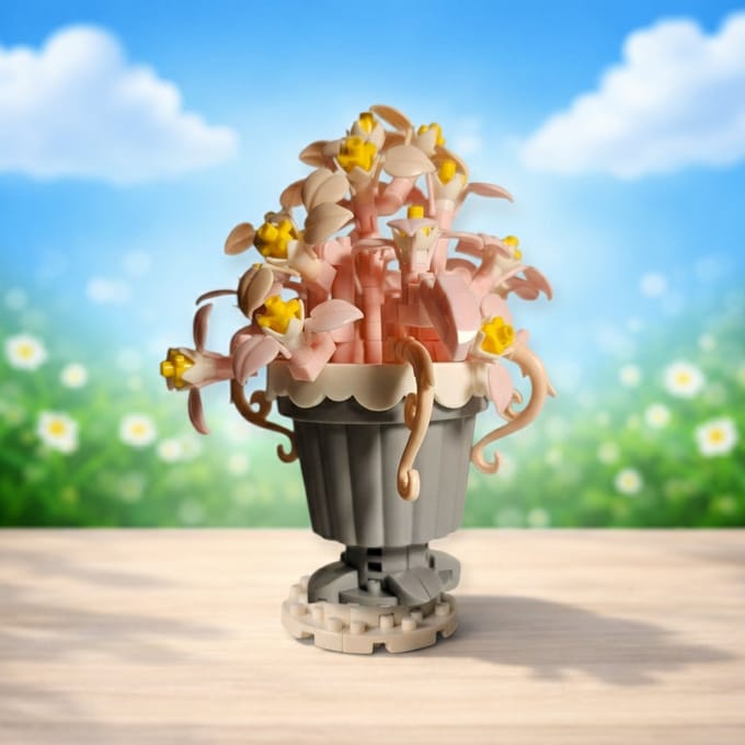 DIY Bouwbloem Duizendguldenkruid - 3D Mini Bloem van Bouwstenen - Creatief Decoratiepakket