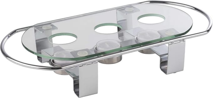 Voedselwarmer met 3 Vlammen en Glasplaat – Ideaal voor Buffet en Tafels