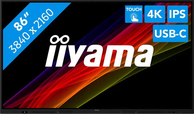 iiyama TE8613A-B2AG beeldkrant Kiosk-ontwerp 2,17 m (85.6") Wifi 500 cd/m² 4K Ultra HD Zwart Touchscreen Type processor Android 24/7