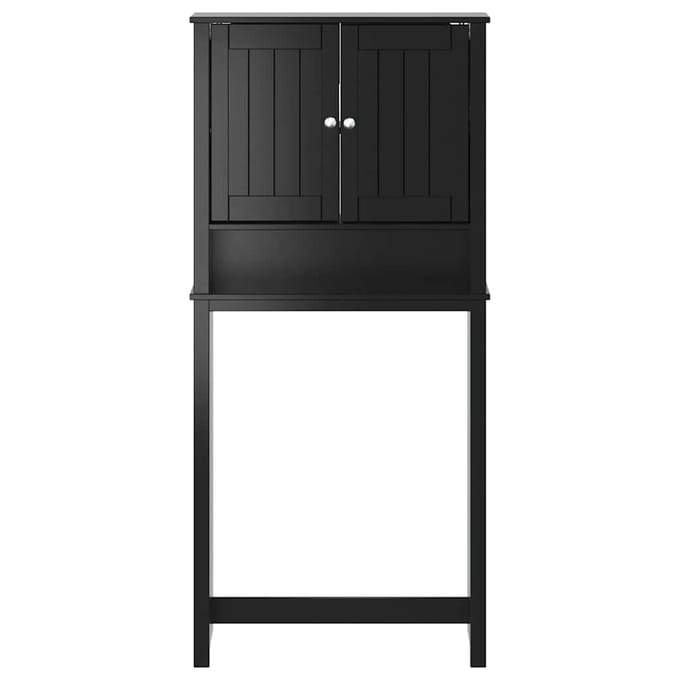 vidaXL - Wasmachinekast - BERG - 76x27x164,5 - cm - massief - hout - zwart