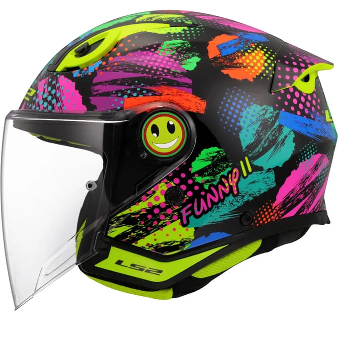 LS2 OF622 Funny II Joy Zwart Kinder Jethelm - Helm