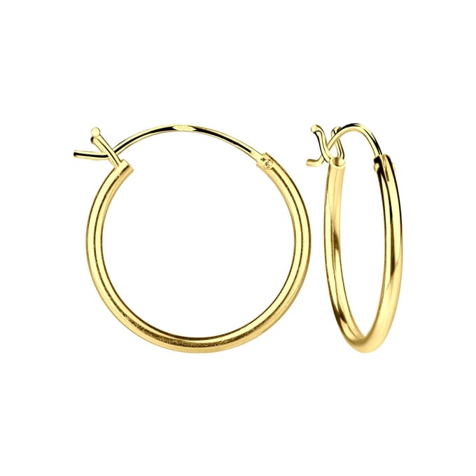 Joy|S - Zilveren oorringen 18 mm - Franse sluiting - gold plated