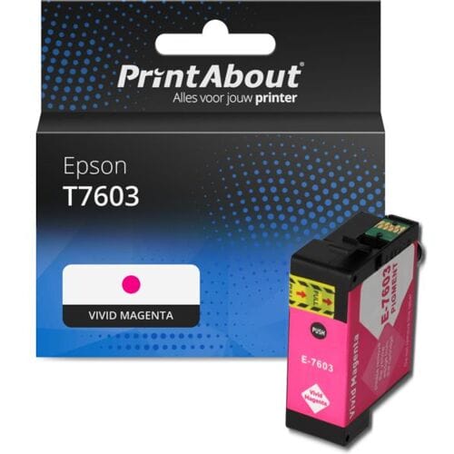 PrintAbout Inktcartridge T7603 Vivid magenta geschikt voor Epson