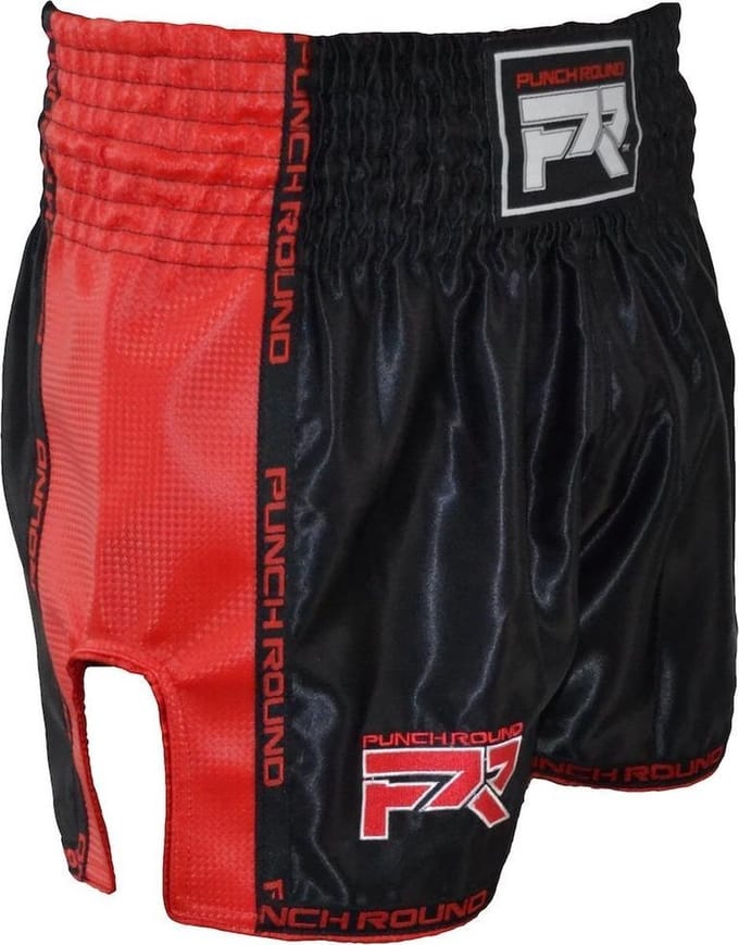 Punch Round Kickboks Broekje Matte Carbon Zwart Rood - L