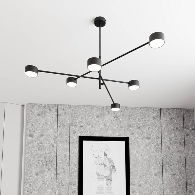 Emibig NATSU 6 BL Zwarte Hanglamp GX53 12W LED - Modern Design