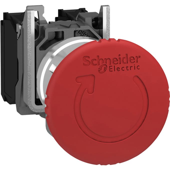 Schneider Electric Rood ø40 emergency stop switching off ø22 latching turn release 2nc+1no