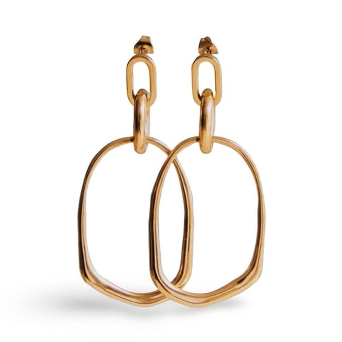 Oorsteker Oval/stainless steel/5.6cm/Bling-it