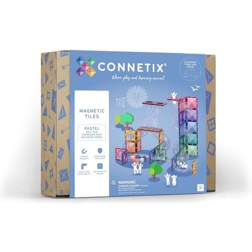 CONNETIX - Magnetisch Tegels - Pastel Ball Run Pakket - 80 Stuks - Magnetisch Speelgoed