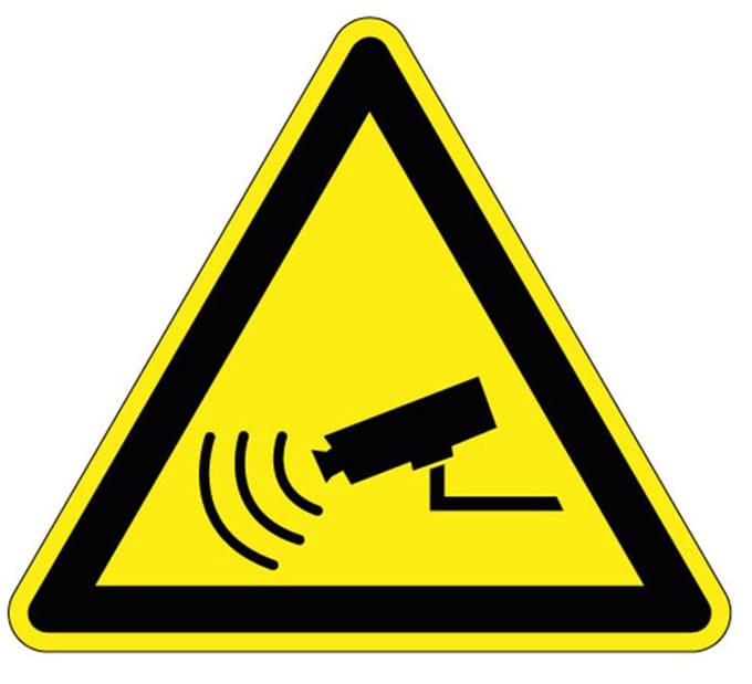 Waarschuwingsbord camerabewaking, kunststof 200 mm