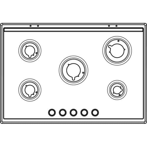 AEG bovenblad, inox, AEG, 744x510mm 140015092574