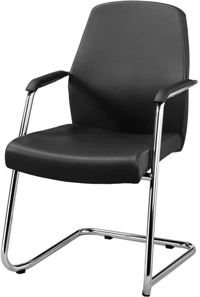 Vergaderstoel hoge rug Elan in zwart leatherlook