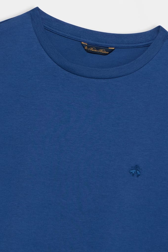 Brooks Brothers Plain T-shirt Indigo Cotton Indigo Größe: L | Basic T-Shirts Outlet | Herren | Blau
