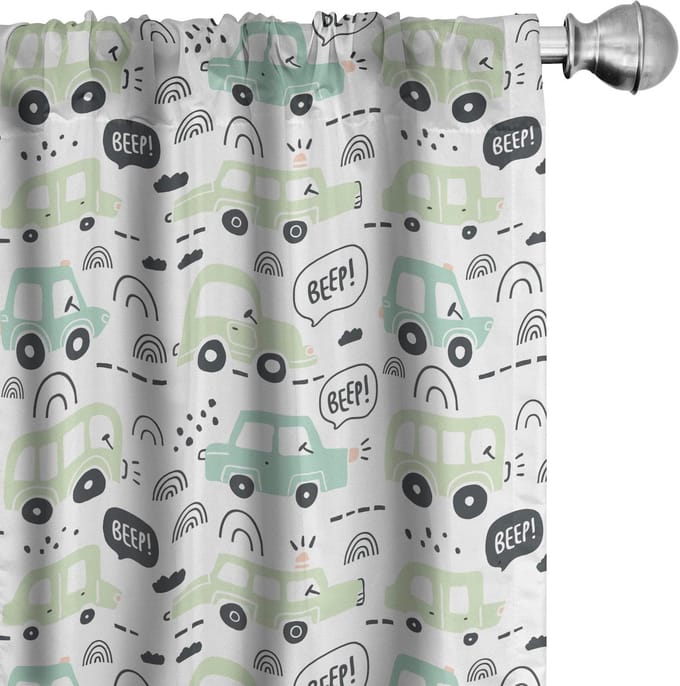 ABAKUHAUS Gordijnen – 2-delige set – 75x175 cm – Microfaser – Halfdonker