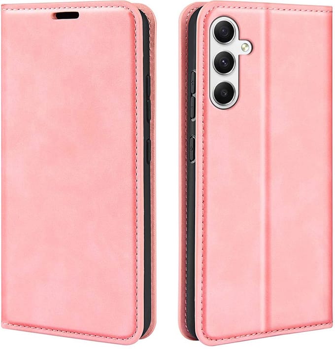 MobyDefend Hoesje - Geschikt voor Samsung Galaxy A35 - Luxe Wallet Bookcase (Magnetische Sluiting) - Roze