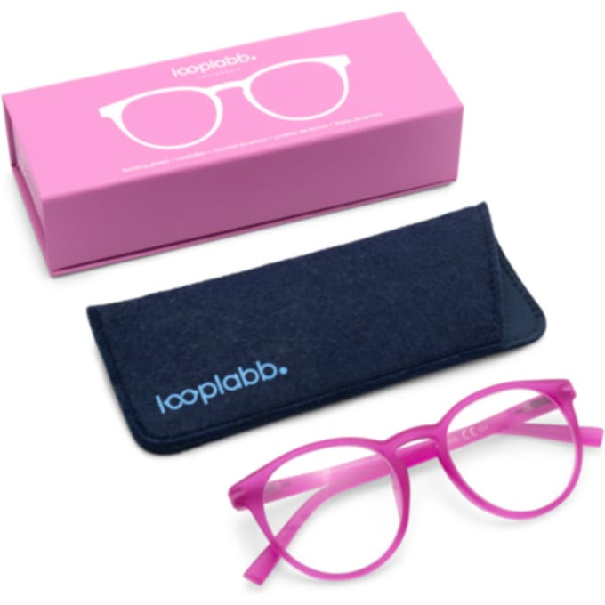 Looplabb leesbril sterkte +1,00 model papillon hot pink