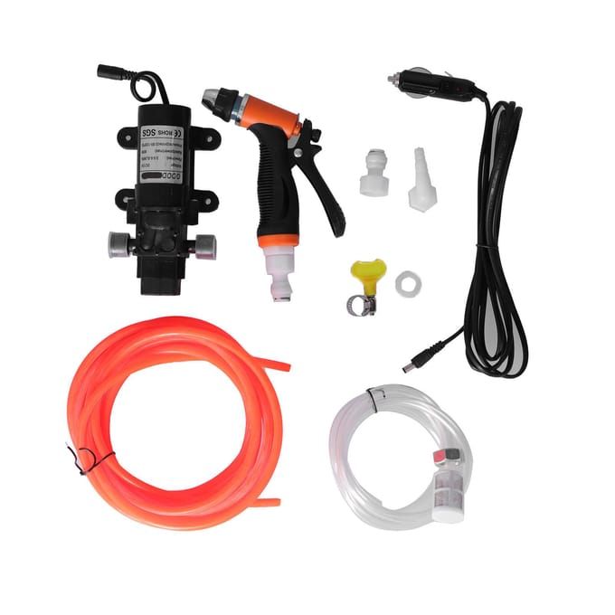 Pompe Laveuse de Voiture Haute Pression Portable Kit de Nettoyage pour Maison Jardin black