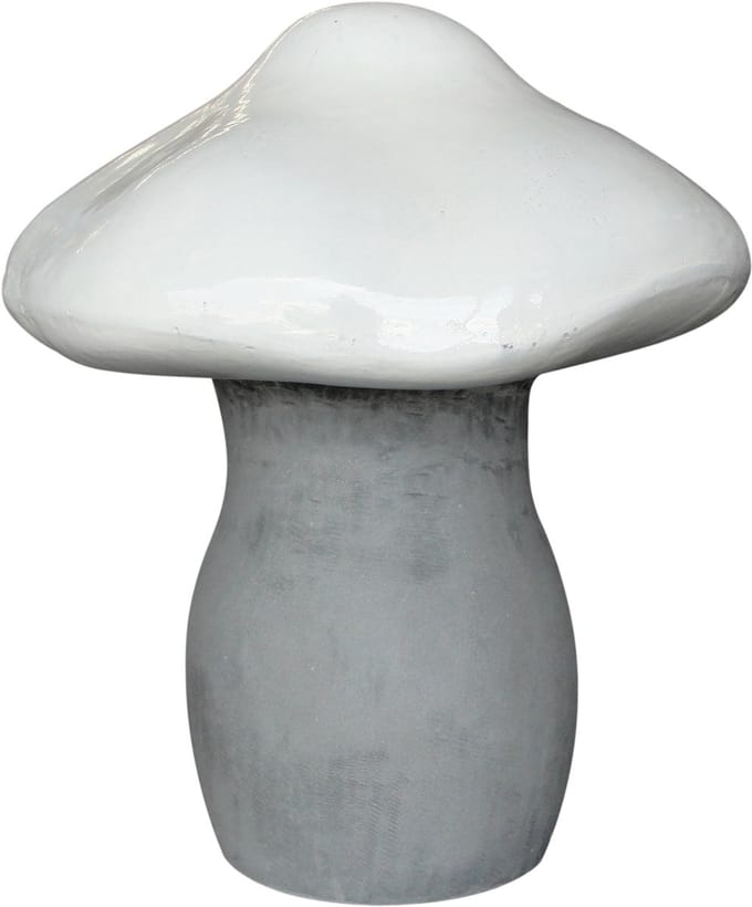 Toady decoratieve paddenstoel in wit gemaakt van robuust ficonstone, maat S - U1015-30-45