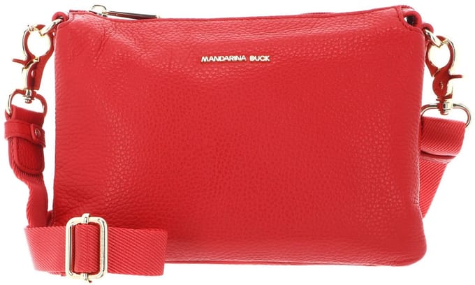 MANDARINA DUCK Leren schoudertas Mellow Leather Crossbody Bag Diva rood