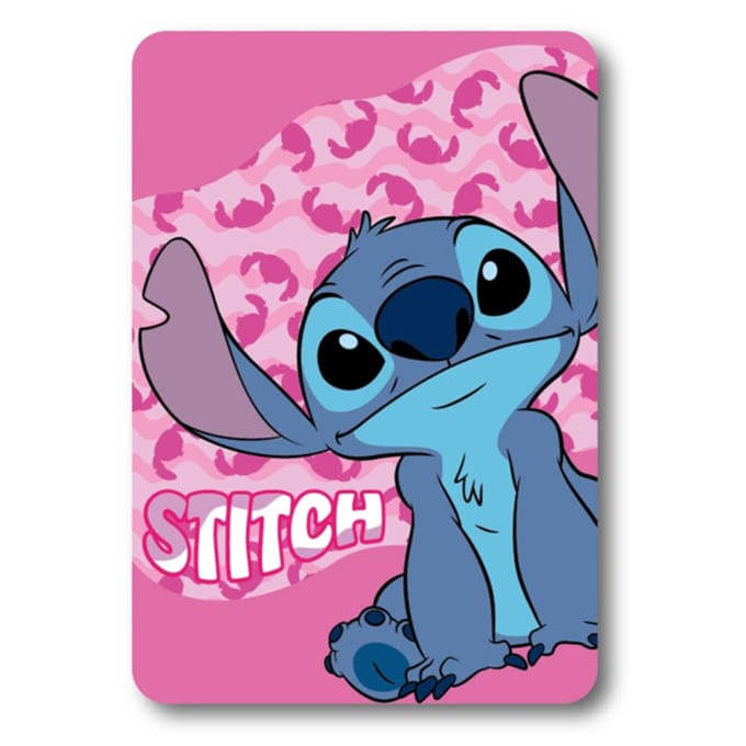 Stitch Pink Wave Fleece deken 100 x 140 cm