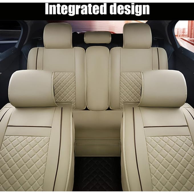 Housses de Siège Auto Universelles en Cuir PU Coussin de Siège Auto Résistant à l'Usure Respirant Automobile Cuir PU Entièrement gray