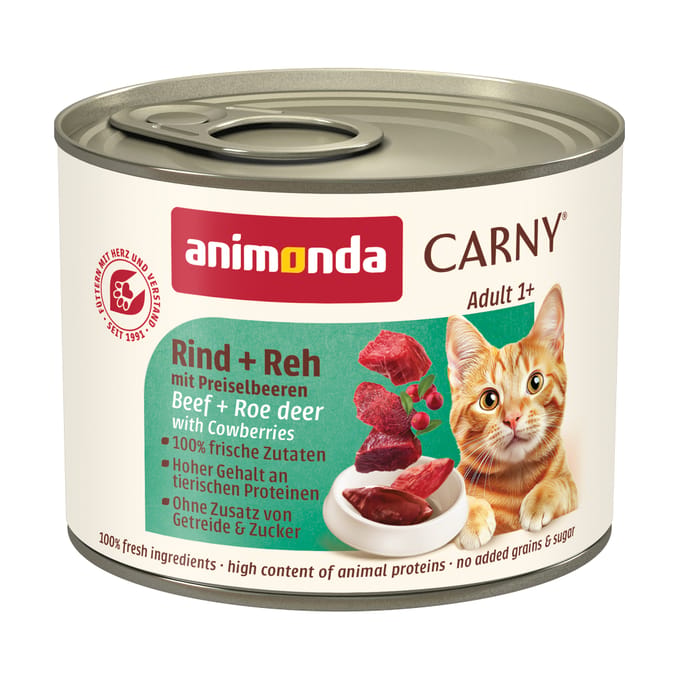 Animonda Carny Adult - Rund met Hert en Koebes - 6 x 200 gram