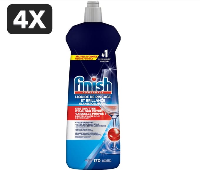 4 x Finish Glansspoelmiddel Regular - 170 Afwasbeurten - 800 ml